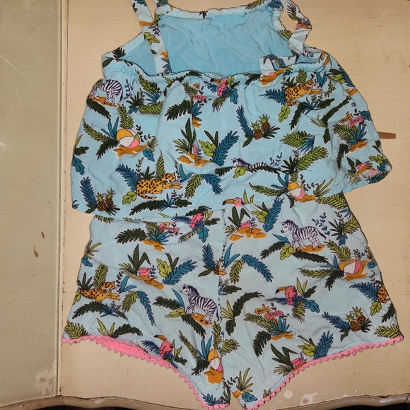 Cherokee Kids Casual Romper - Blue with Animal Print - Picture 5 of 5